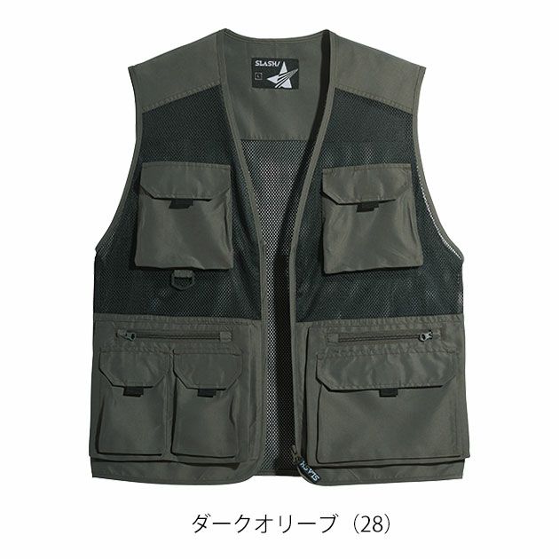 S～4L シンメン 通年作業服 作業着 マルチポケットメッシュベスト 06514