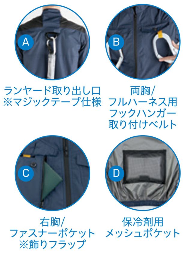 ビッグボーン 空調作業服 作業着 半袖ジャケット EBA5118/EBA5118K