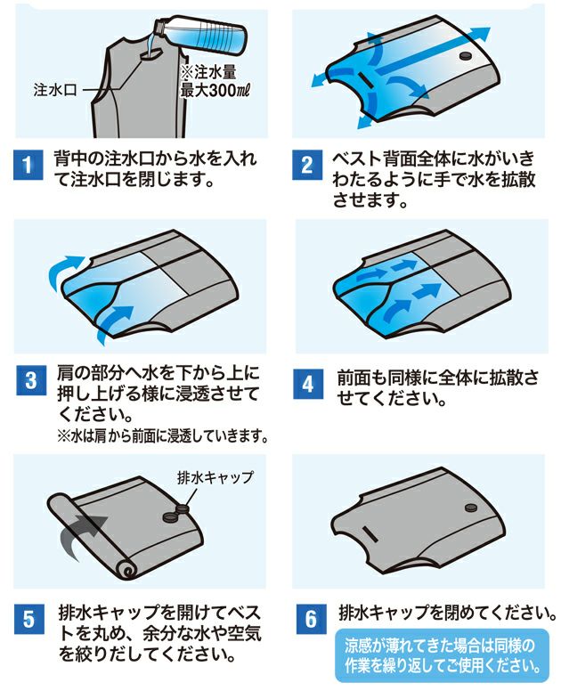 5L ビッグボーン 保冷ベスト 作業着 アクアウォーターベスト（スリークォーターズ） AT501