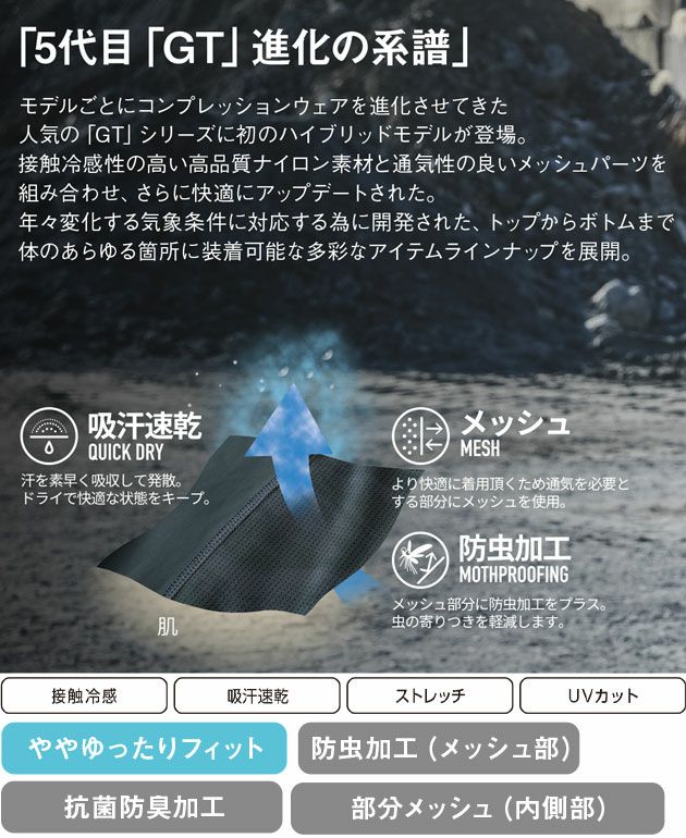 EVENRIVER イーブンリバー 春夏インナー 作業着 アイスコンプレッションレッグカバー GTE23