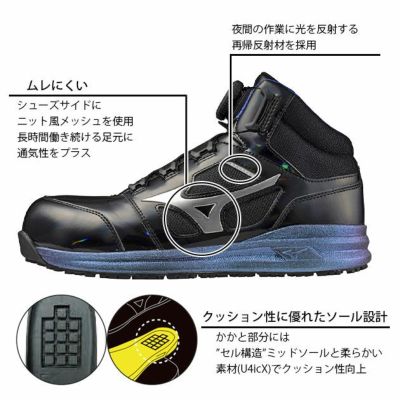 ミズノ 安全靴 オールマイティ LSII 73M BOA 2025年限定モデル F1GA2512
