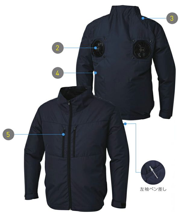 サンエス 空調作業服 作業着 チタン加工長袖ブルゾン KF92511