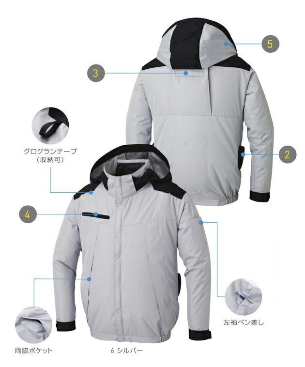 サンエス 空調作業服 作業着 チタン加工長袖ブルゾン KF92501