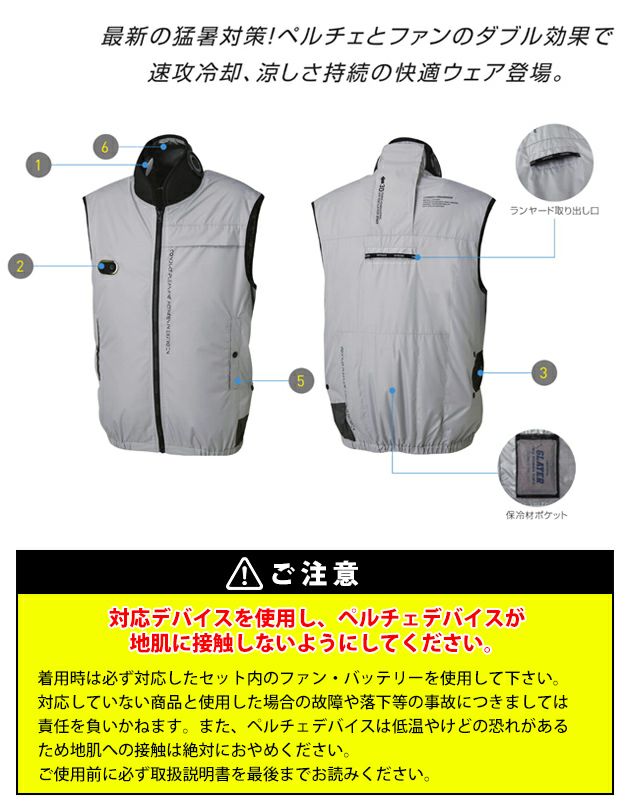 サンエス 空調作業服 作業着 ハイブリットクールベスト EF92592S