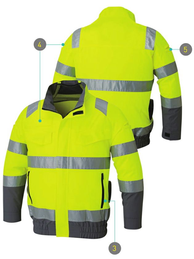 サンエス 空調作業服 作業着 Hi-Vis 長袖ブルゾン KF92521