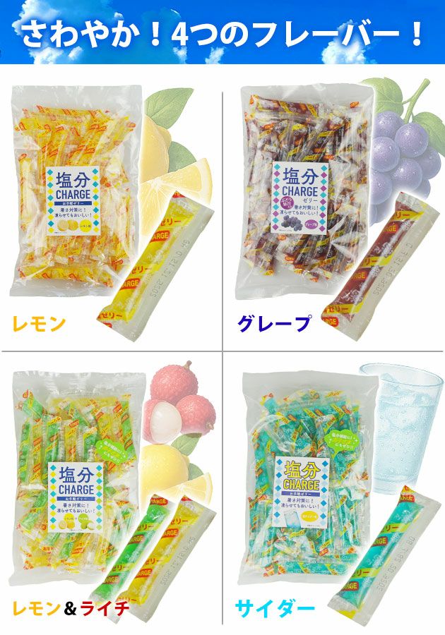 坂製菓 塩分チャージゼリー 1袋500g 塩ゼリー 夏対策商品 熱中症対策 選べる4つの味！
