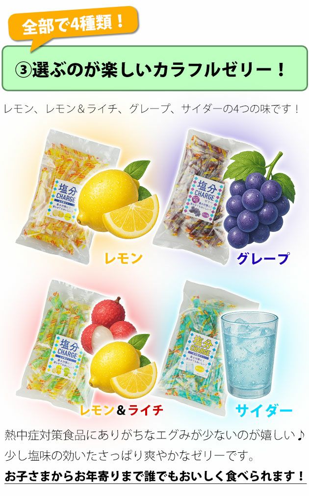 坂製菓 塩分チャージゼリー 4袋セット 塩ゼリー 夏対策商品 熱中症対策