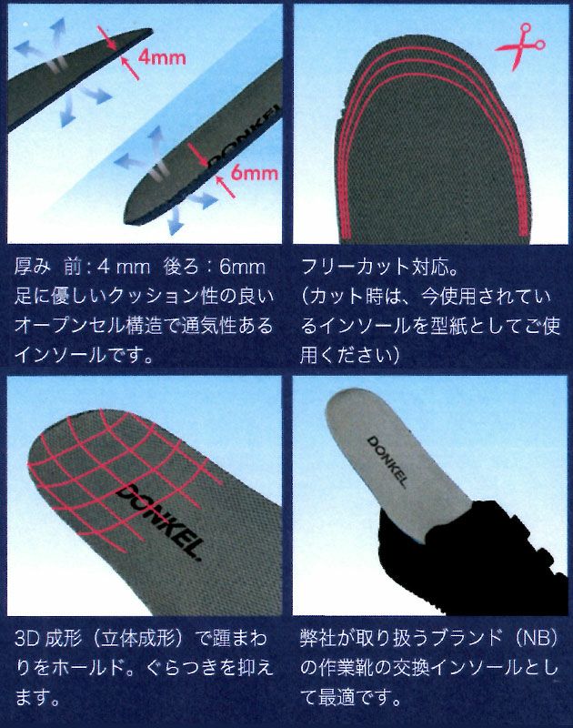 DONKEL ドンケル インソール 3Dブレスライトインソール フリーカット