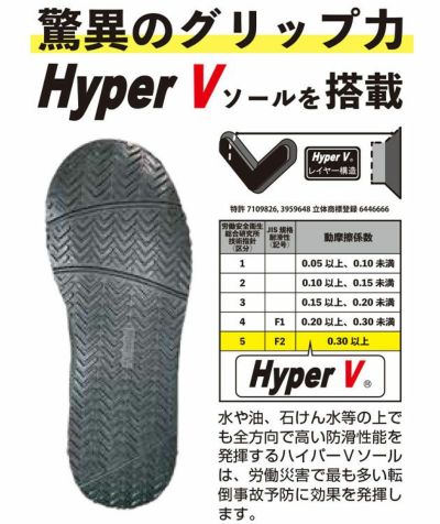 日進ゴム 安全靴 ハイパーV(Hyper V) プロスニーカー(マジックタイプ) #2600