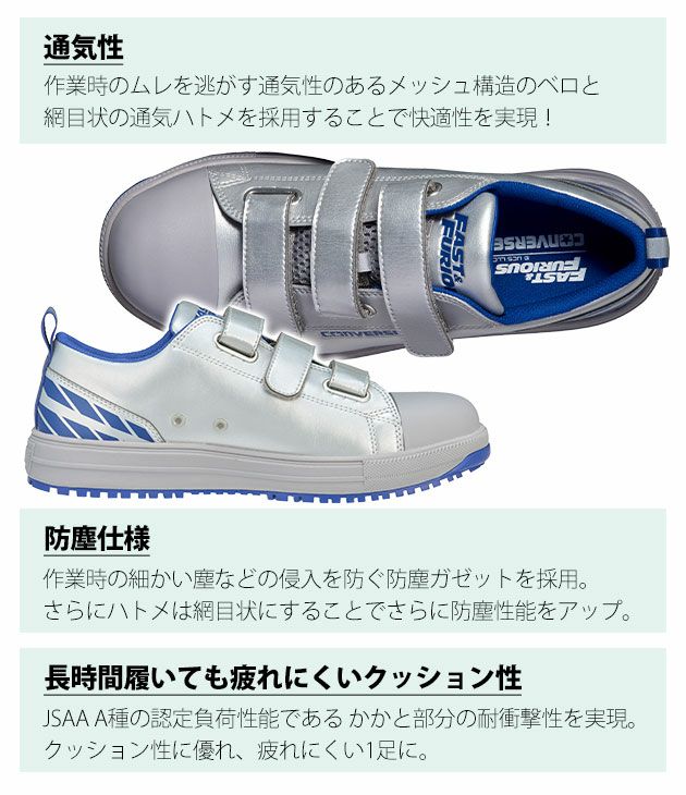 33702000 コンバース CONVERSE 安全靴 オールスターPS V-3 OX FAST&FURIOUS(ワイルドスピード)コラボ 2025年限定モデル
