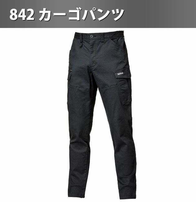 バートル BURTLE 841・842 秋冬作業服 作業着 ジャケット・カーゴパンツ上下セット（ブラック） S～XXL