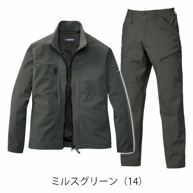 バートル BURTLE 831・832 秋冬作業服 作業着 ジャケット・カーゴパンツ上下セット（ミルスグリーン） S～XXL