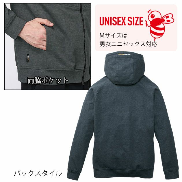 バートル BURTLE 851・853 秋冬作業服 作業着 フーディーブルゾン・ジョガーパンツ上下セット（ブラック） S～XXL
