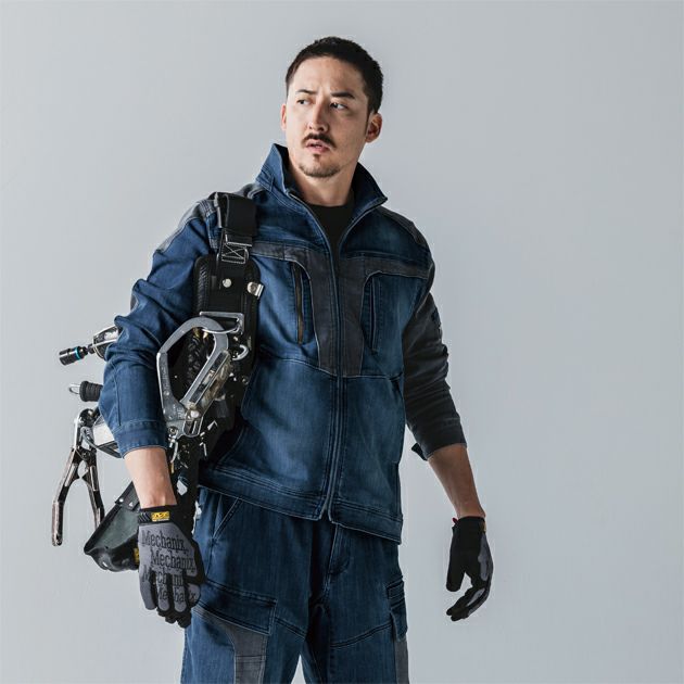 寅壱 8992-124 秋冬作業服 作業着 デニムワークジャケット S～4L