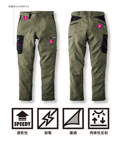 寅壱 7030-219 秋冬作業服 作業着 カーゴパンツ S～4L