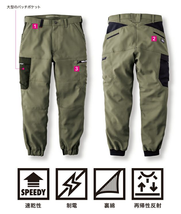 寅壱 7030-235 秋冬作業服 作業着 カーゴジョガーパンツ 5L