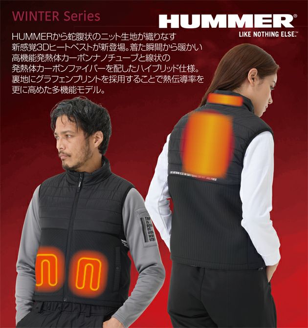 ハマー HUMMER 80000 電熱ベスト 作業着 ハイブリッドフードベスト Wスイッチ バッテリーセット