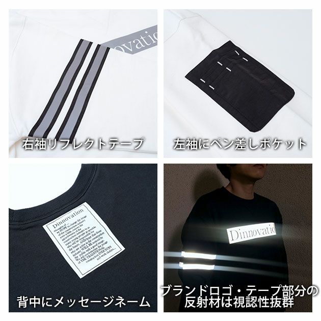ディノベーション Dinnovation 23S001 通年作業服 作業着 ボックスロゴスウェットシャツ