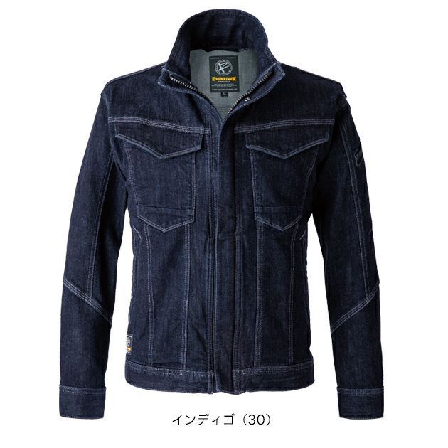 イーブンリバー EVENRIVER USD1107 秋冬作業服 作業着 ストレッチデニムジャケット 4L～5L