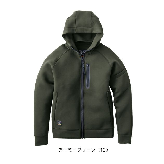 イーブンリバー EVENRIVER TR208 秋冬作業服 作業着 ダブルニットフーディ