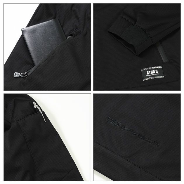 スタッズ STUD'S S1420・S1427 秋冬作業服 作業着 防風ストレッチブルゾン・ジョガーパンツ上下セット(ブラック)