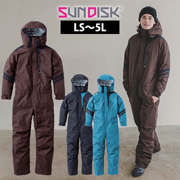 サンディスク SUNDISC日の丸繊維 SD4400 防寒作業服 防寒着 つなぎ服 LS～3L